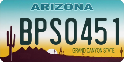 AZ license plate BPS0451