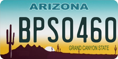 AZ license plate BPS0460