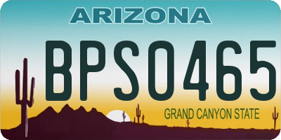 AZ license plate BPS0465
