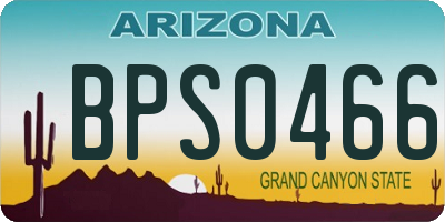 AZ license plate BPS0466