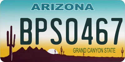 AZ license plate BPS0467