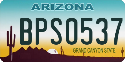 AZ license plate BPS0537