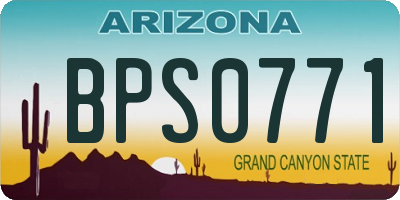 AZ license plate BPS0771