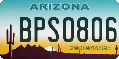 AZ license plate BPS0806