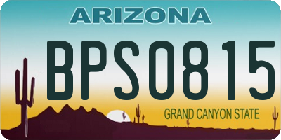 AZ license plate BPS0815