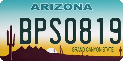 AZ license plate BPS0819