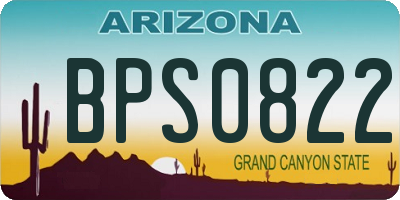 AZ license plate BPS0822