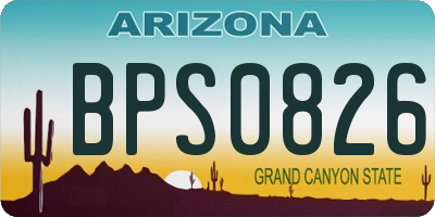 AZ license plate BPS0826