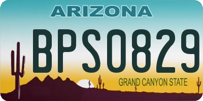 AZ license plate BPS0829