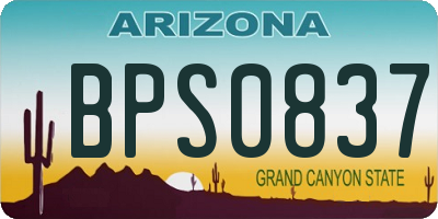 AZ license plate BPS0837