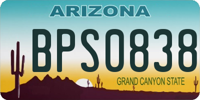 AZ license plate BPS0838