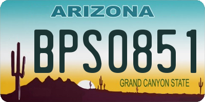 AZ license plate BPS0851