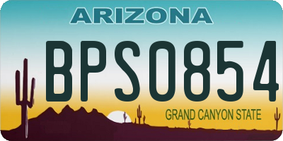 AZ license plate BPS0854