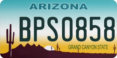 AZ license plate BPS0858