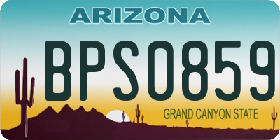 AZ license plate BPS0859