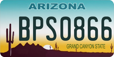 AZ license plate BPS0866