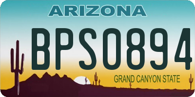 AZ license plate BPS0894