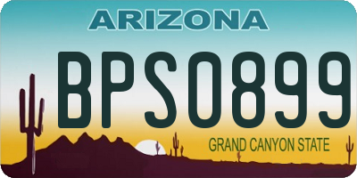 AZ license plate BPS0899