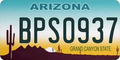 AZ license plate BPS0937
