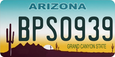 AZ license plate BPS0939