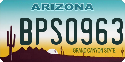 AZ license plate BPS0963