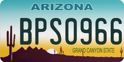 AZ license plate BPS0966