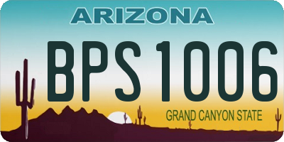 AZ license plate BPS1006
