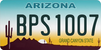 AZ license plate BPS1007