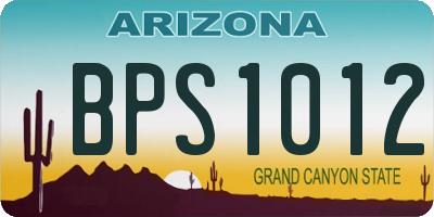 AZ license plate BPS1012