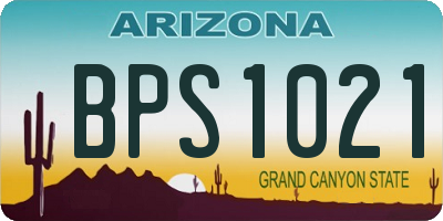 AZ license plate BPS1021