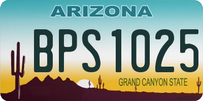 AZ license plate BPS1025