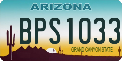 AZ license plate BPS1033