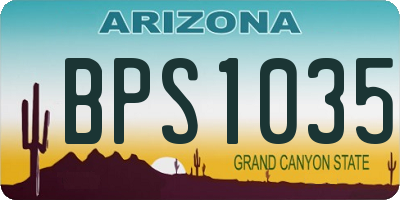 AZ license plate BPS1035
