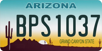 AZ license plate BPS1037