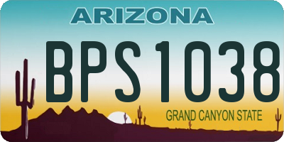 AZ license plate BPS1038