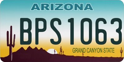 AZ license plate BPS1063