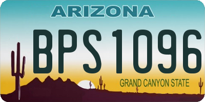 AZ license plate BPS1096