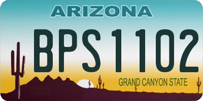 AZ license plate BPS1102