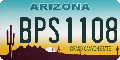 AZ license plate BPS1108