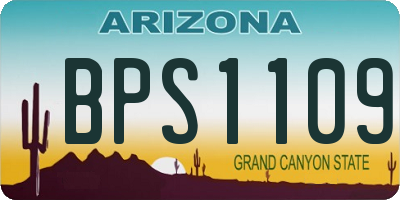 AZ license plate BPS1109