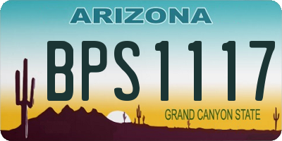 AZ license plate BPS1117