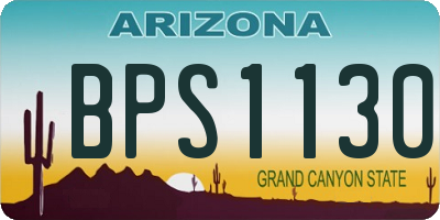 AZ license plate BPS1130
