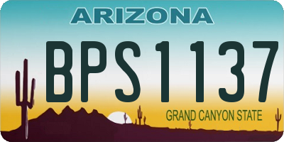 AZ license plate BPS1137