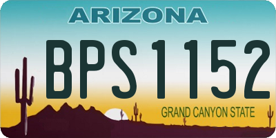 AZ license plate BPS1152