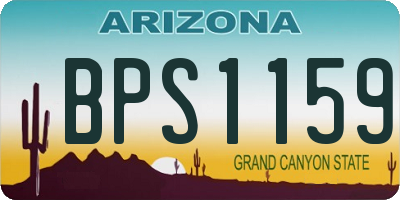 AZ license plate BPS1159