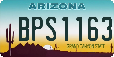 AZ license plate BPS1163