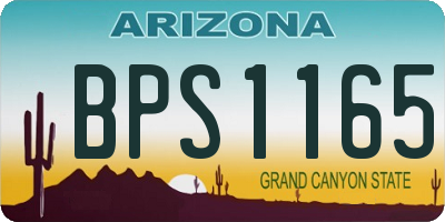 AZ license plate BPS1165