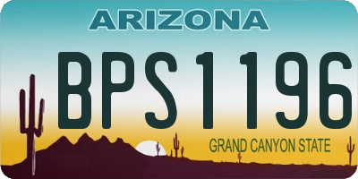 AZ license plate BPS1196