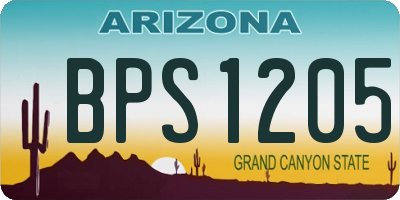 AZ license plate BPS1205