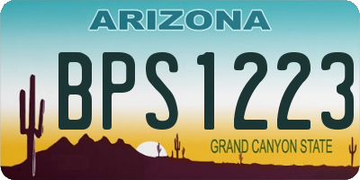 AZ license plate BPS1223